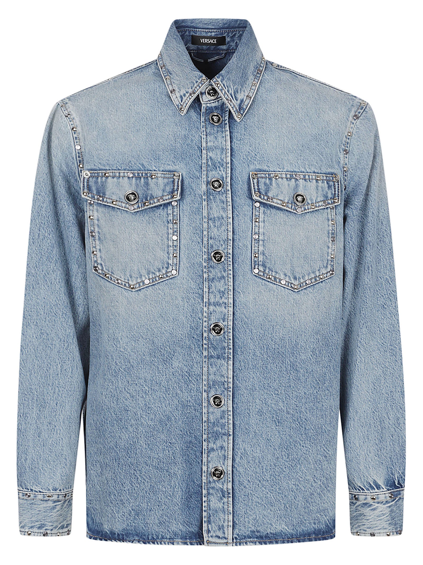 Classic Denim Shirt With Buttoned Cuffs