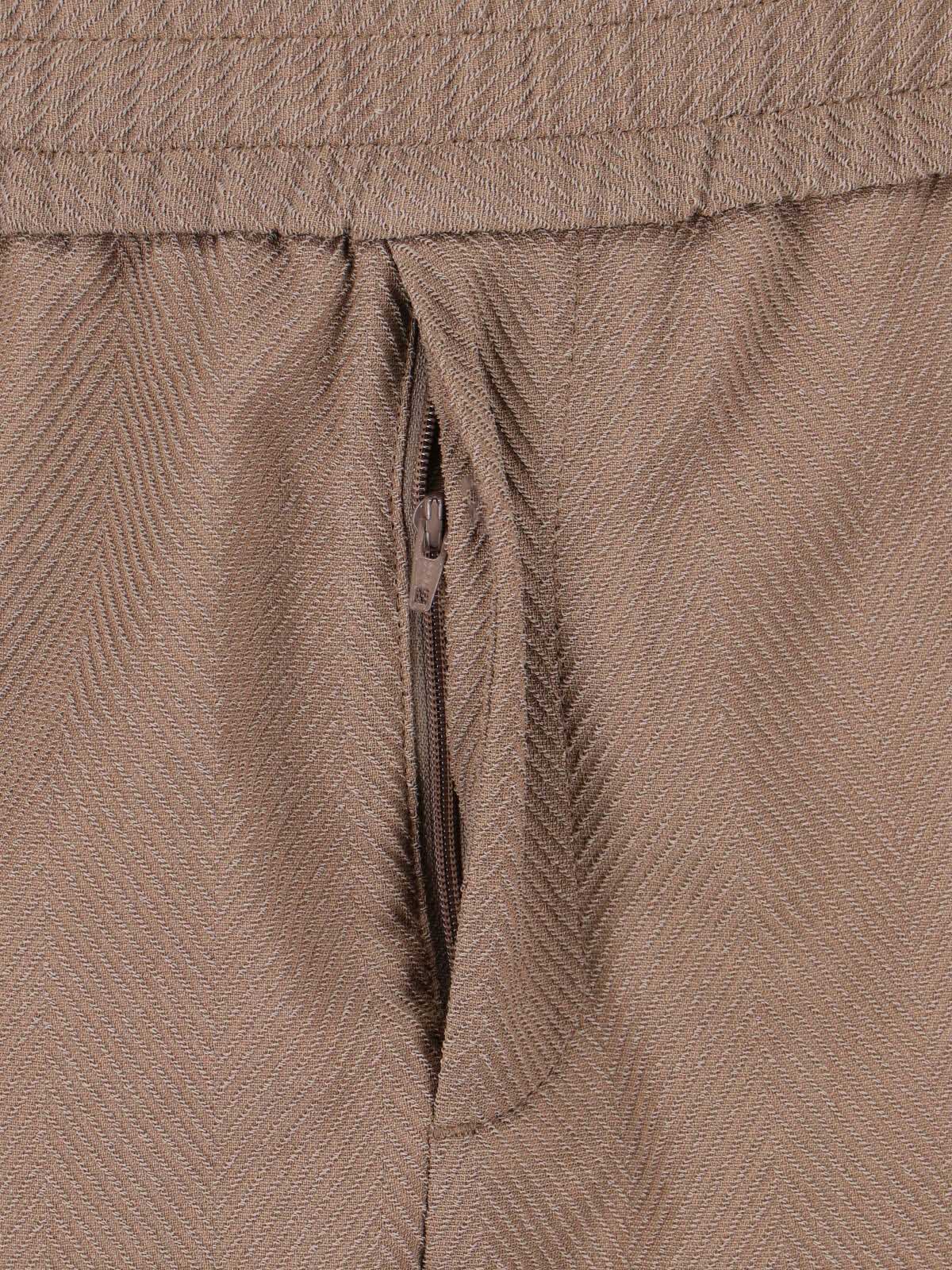 Taupe Wide-Leg Virgin Wool Sport Trousers