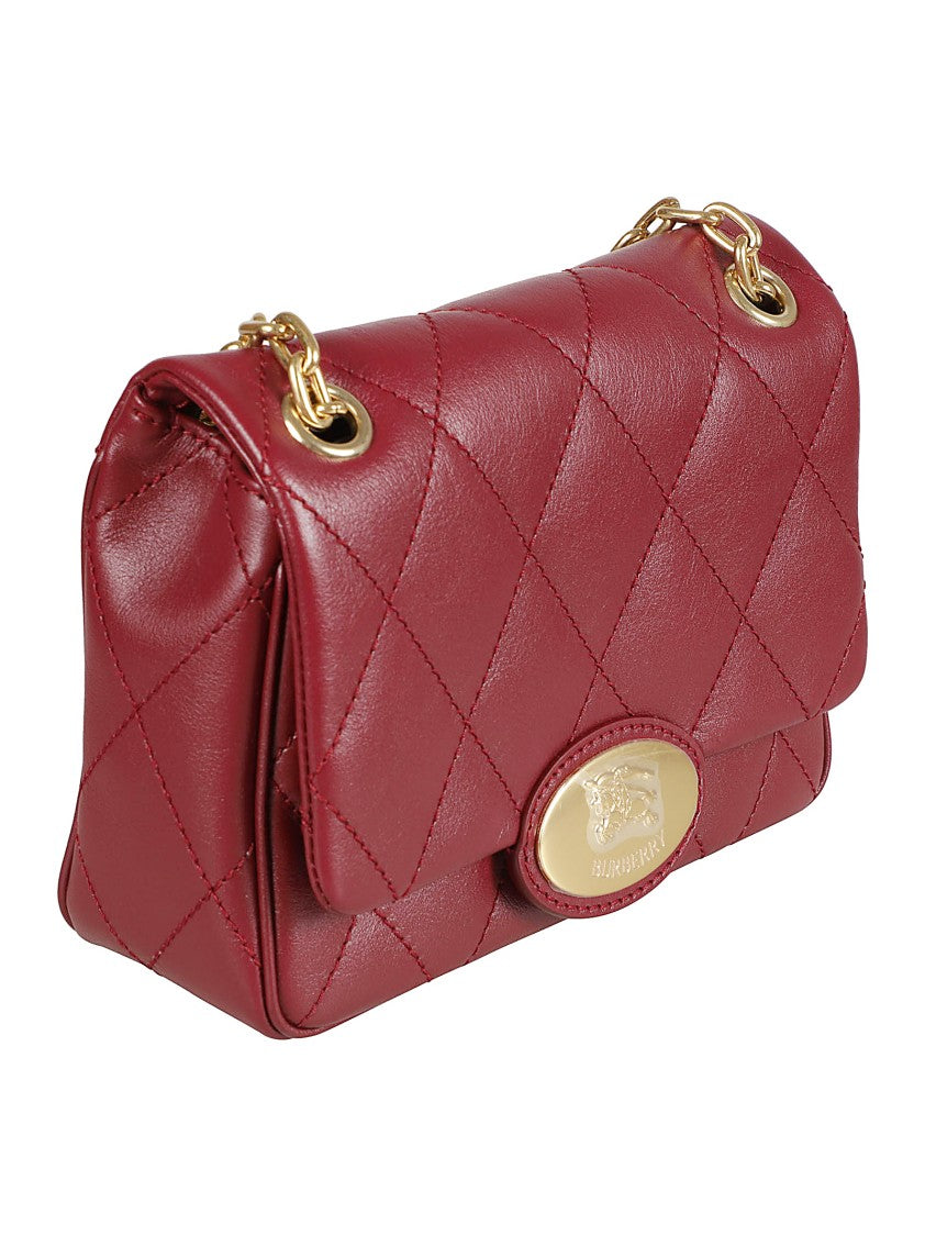 Foldover Top Quilted Leather Shoulder Bag