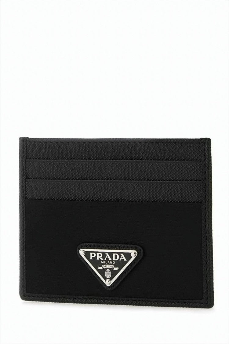 Minimalist Black Leather and Nylon Wallet