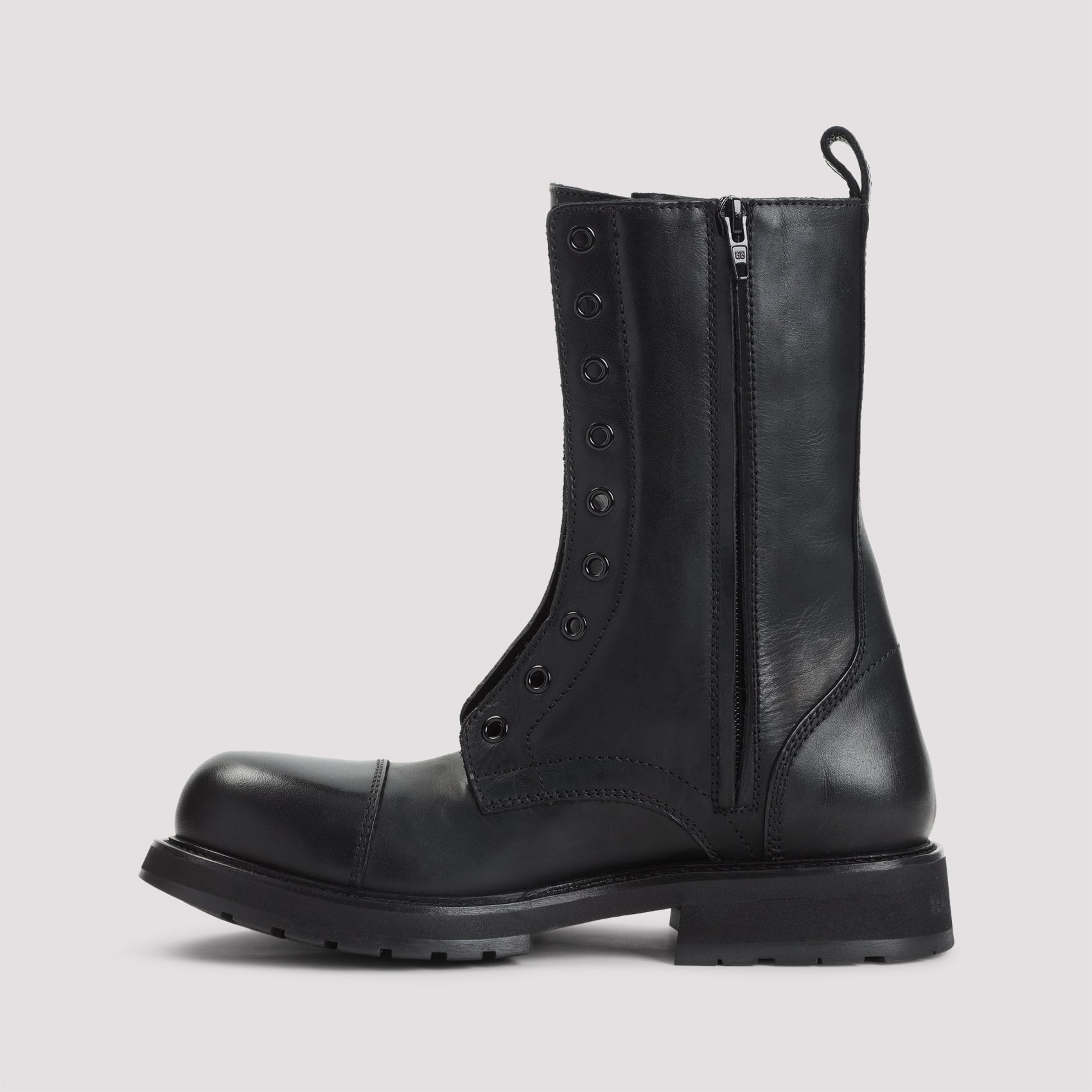 Premium Leather Ankle Boots with Rounded Toe