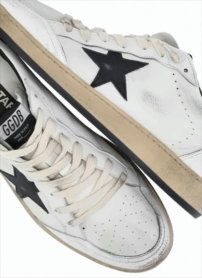Low-Top Distressed Nappa Leather Sneakers