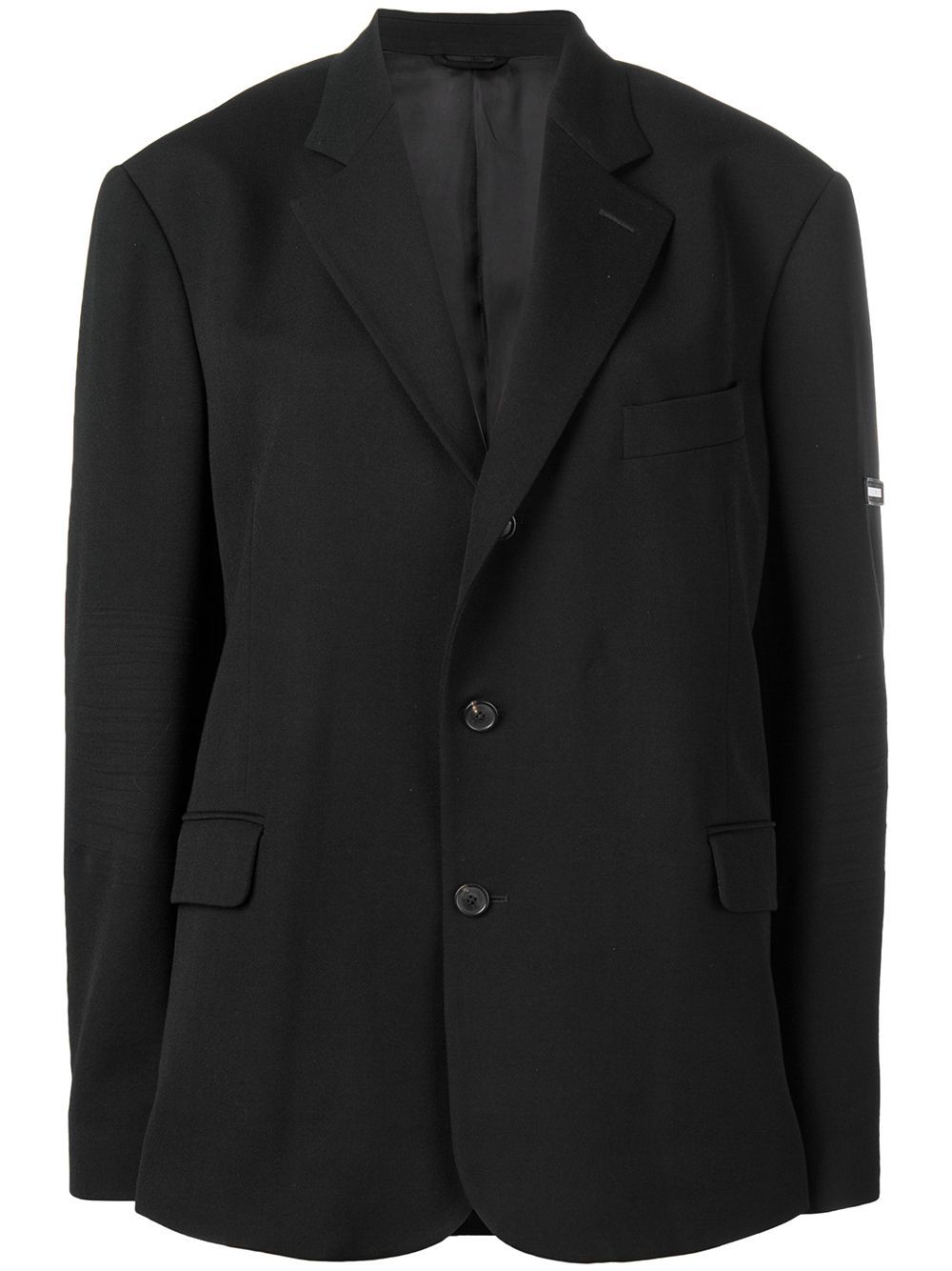 Fluid Viscose Gabardine Jacket with Notch Lapel and Button Detailing