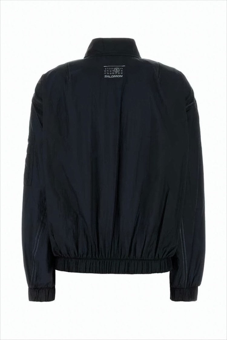 Cropped Black Jacket with Ribbed Details