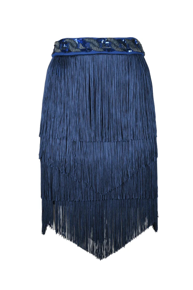 Fringed Skirt - Blue