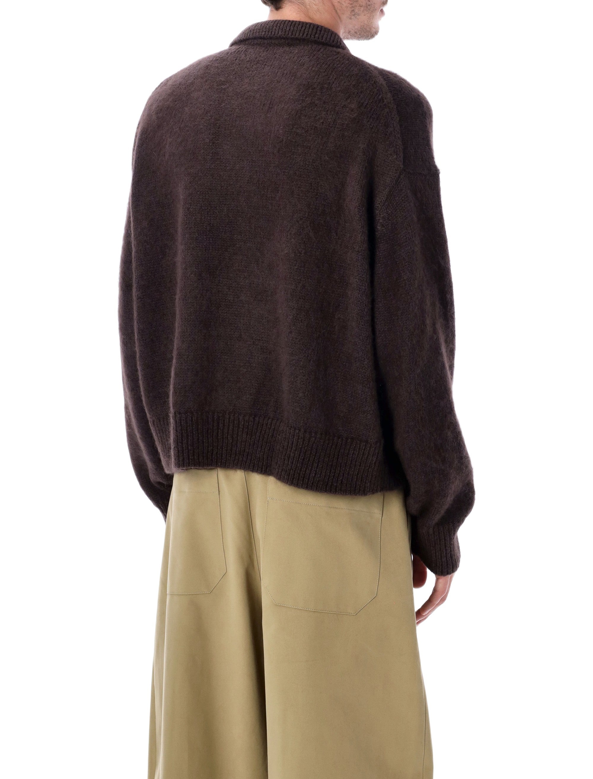 Dune Brązowy Sweter Polo z Moheru Superkid
