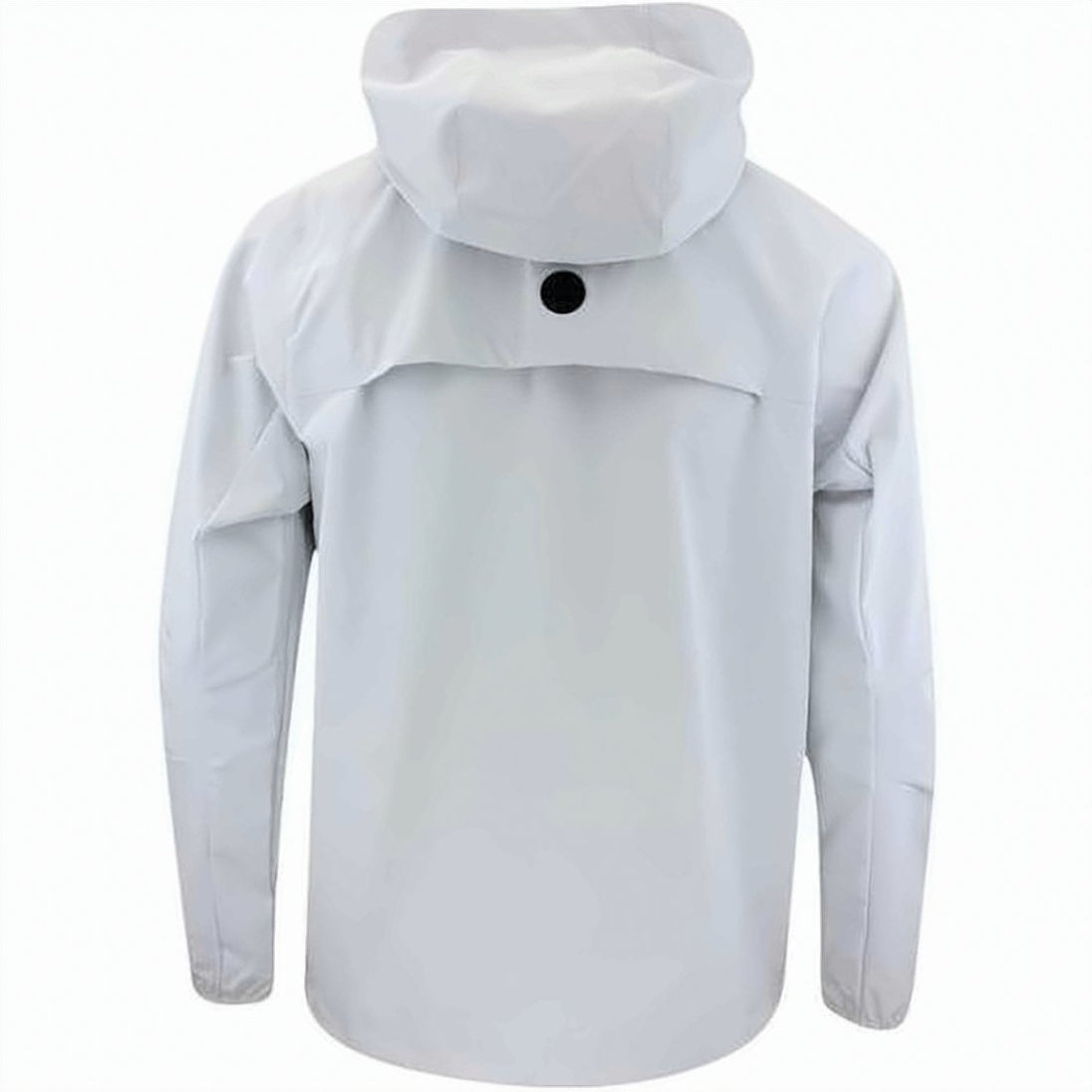 Lightweight White Hooded Pullover with Half-Zip