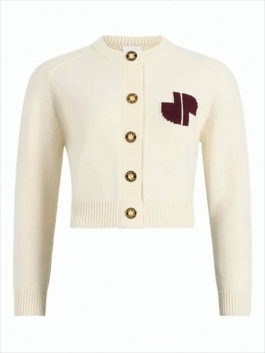 Cropped Cardigan with Gold-Tone Buttons