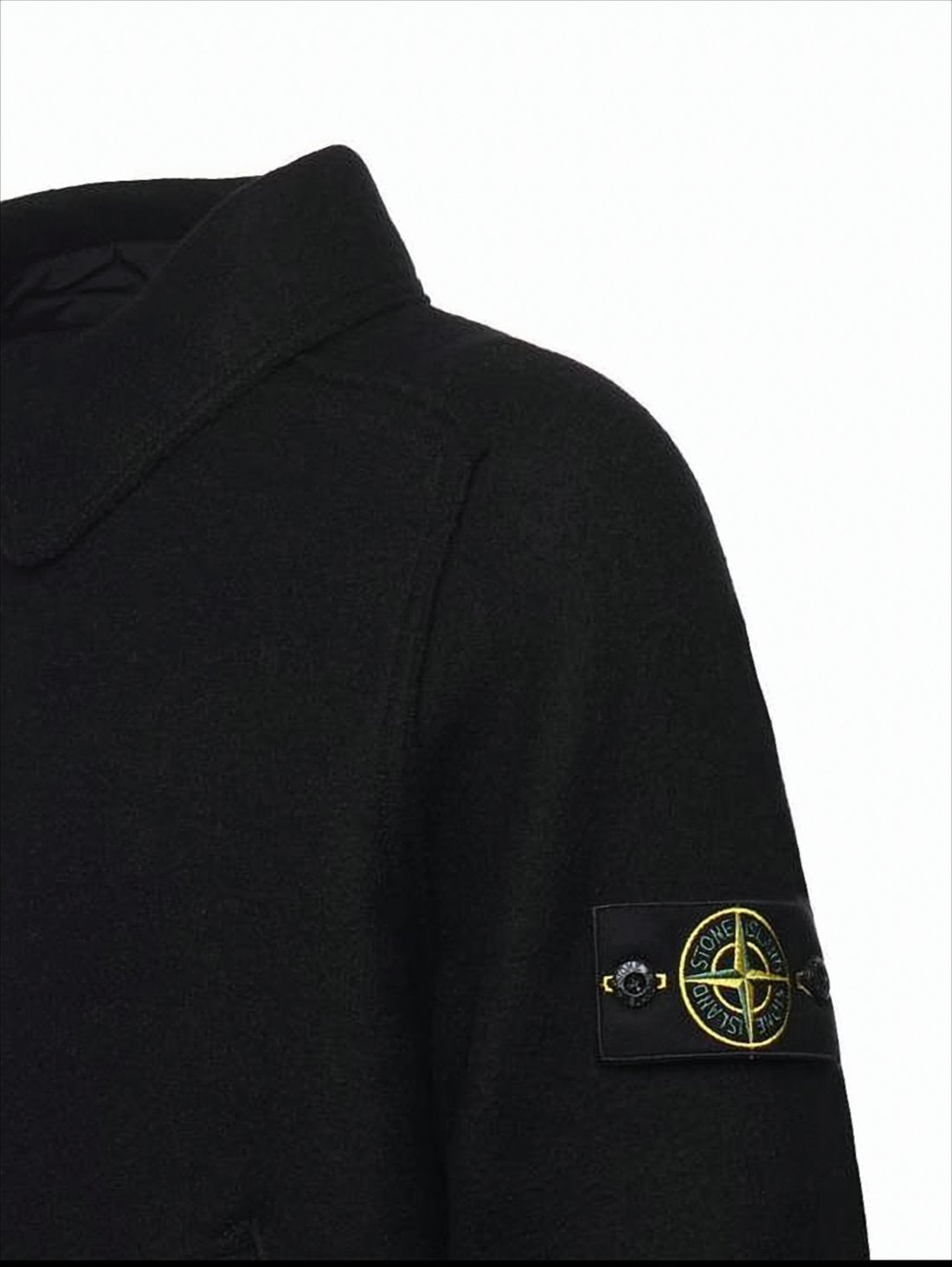 Sophisticated Black Wool Jacket with Front Zipper