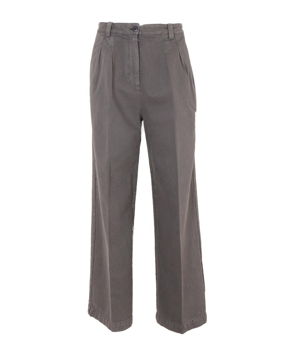 High-Rise Wide-Leg Trousers With Permanent Creases