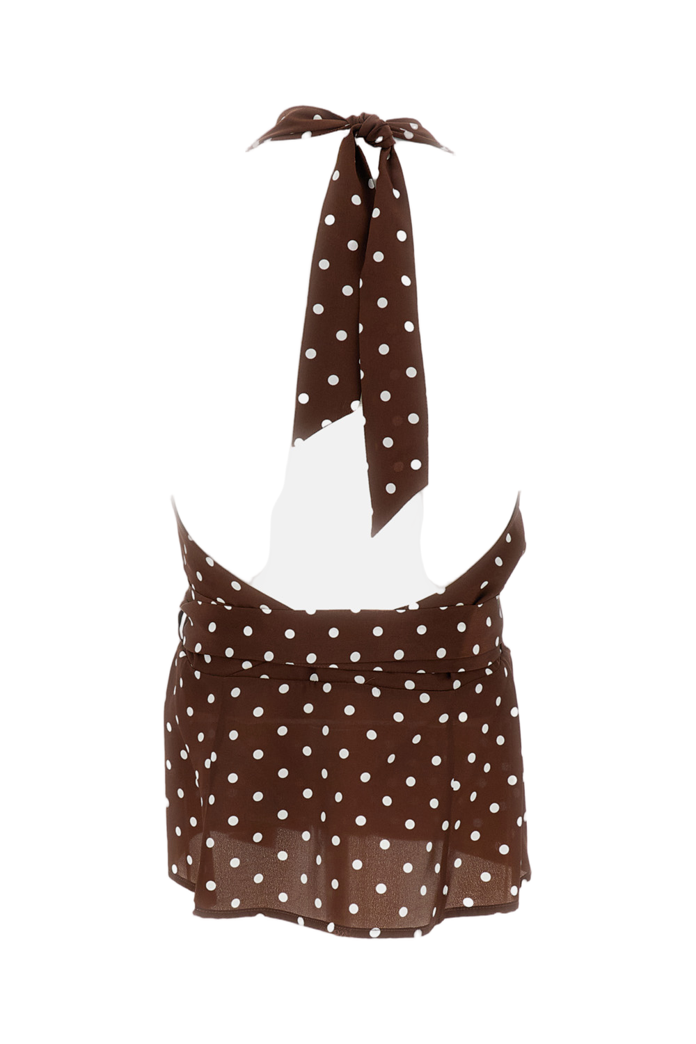 Silk Polka Dot Halter Neck Top