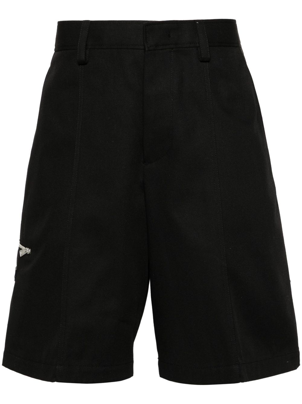 Cotton Twill Black Shorts