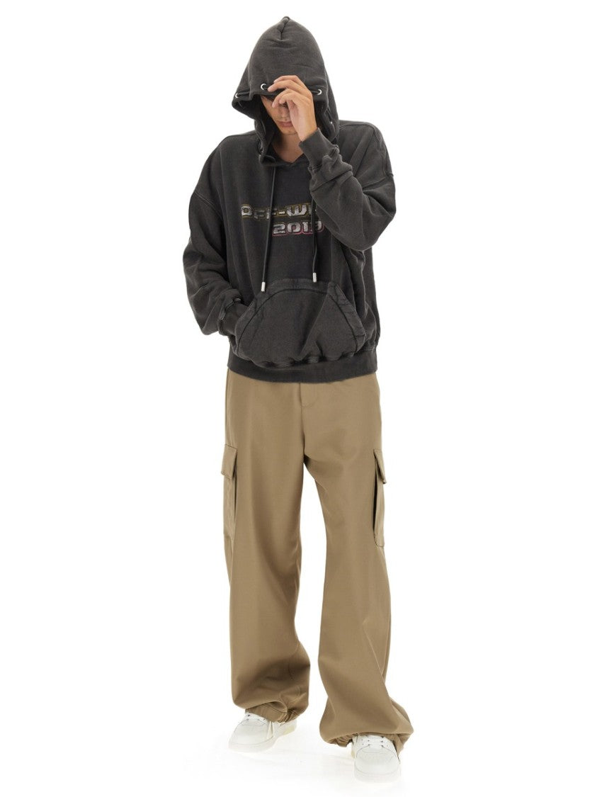 Graphic Print Hoodie With Artistic Back Design