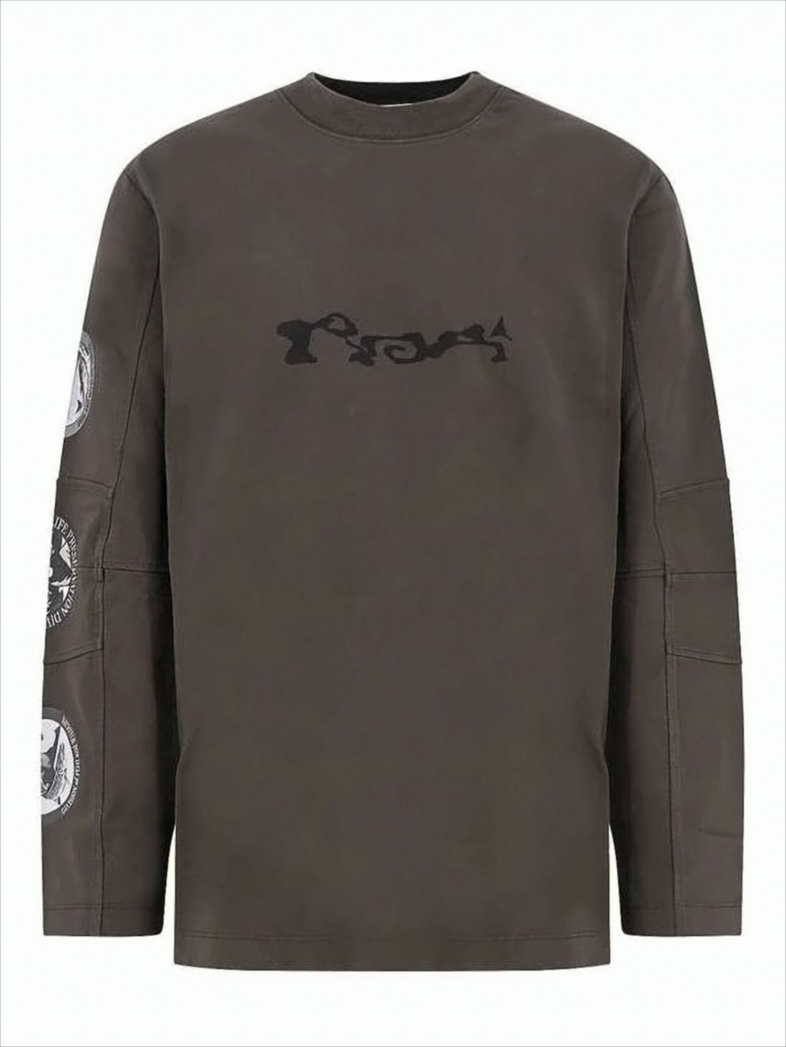 Long-Sleeve Brown Organic Cotton T-Shirt