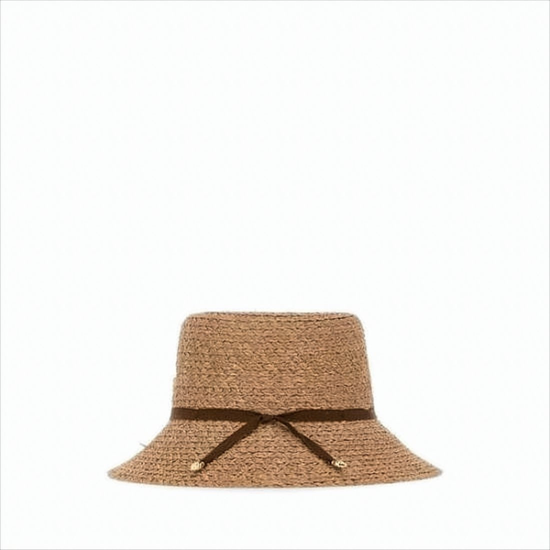 Woven Raffia Bucket Hat with Decorative Bow Detail