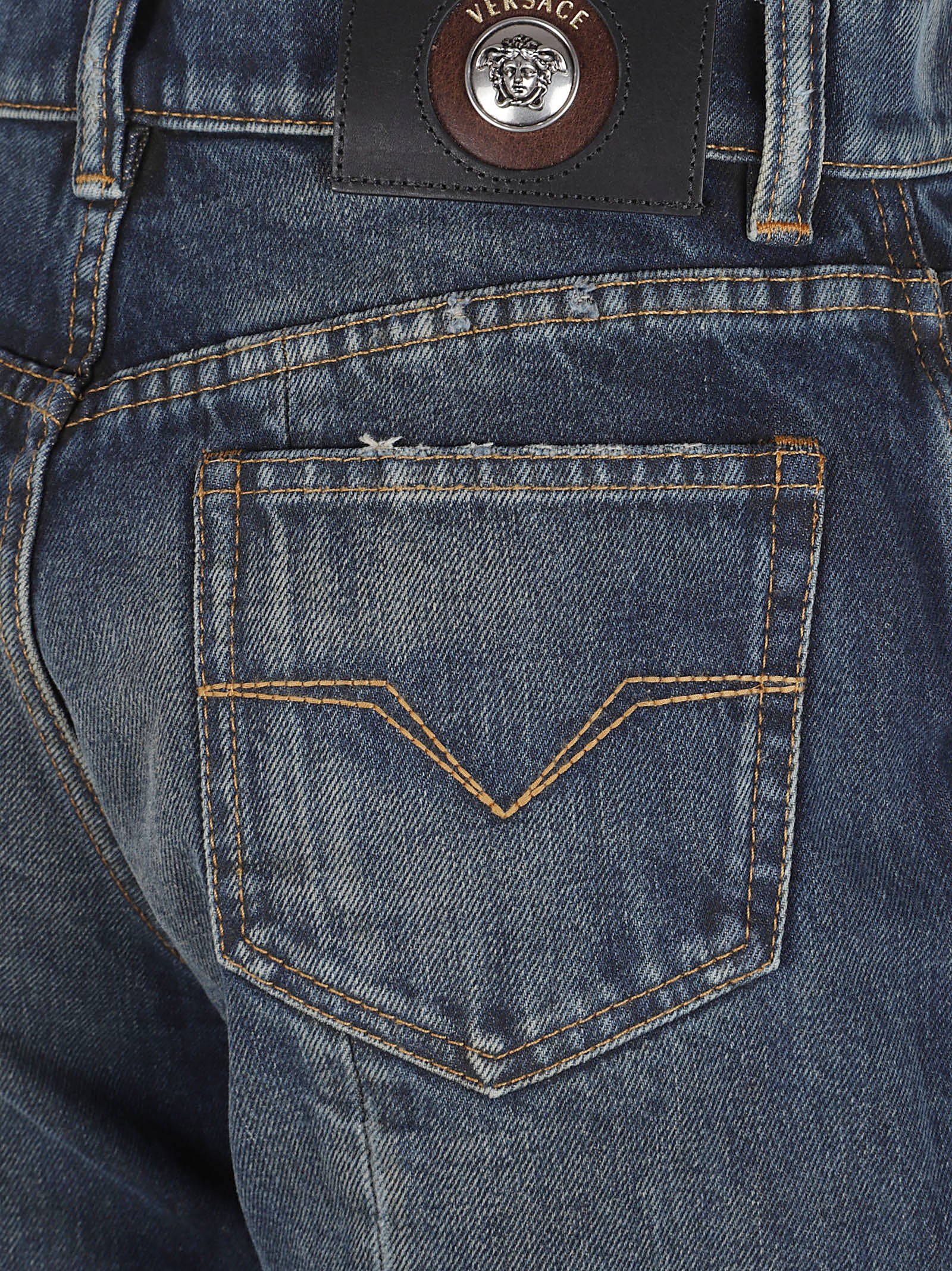 Classic Five-Pocket Dark Washed Denim Jeans