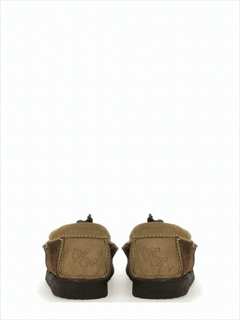 Moccasin-Style Brown Suede Loafers with Toggle Lace Detail