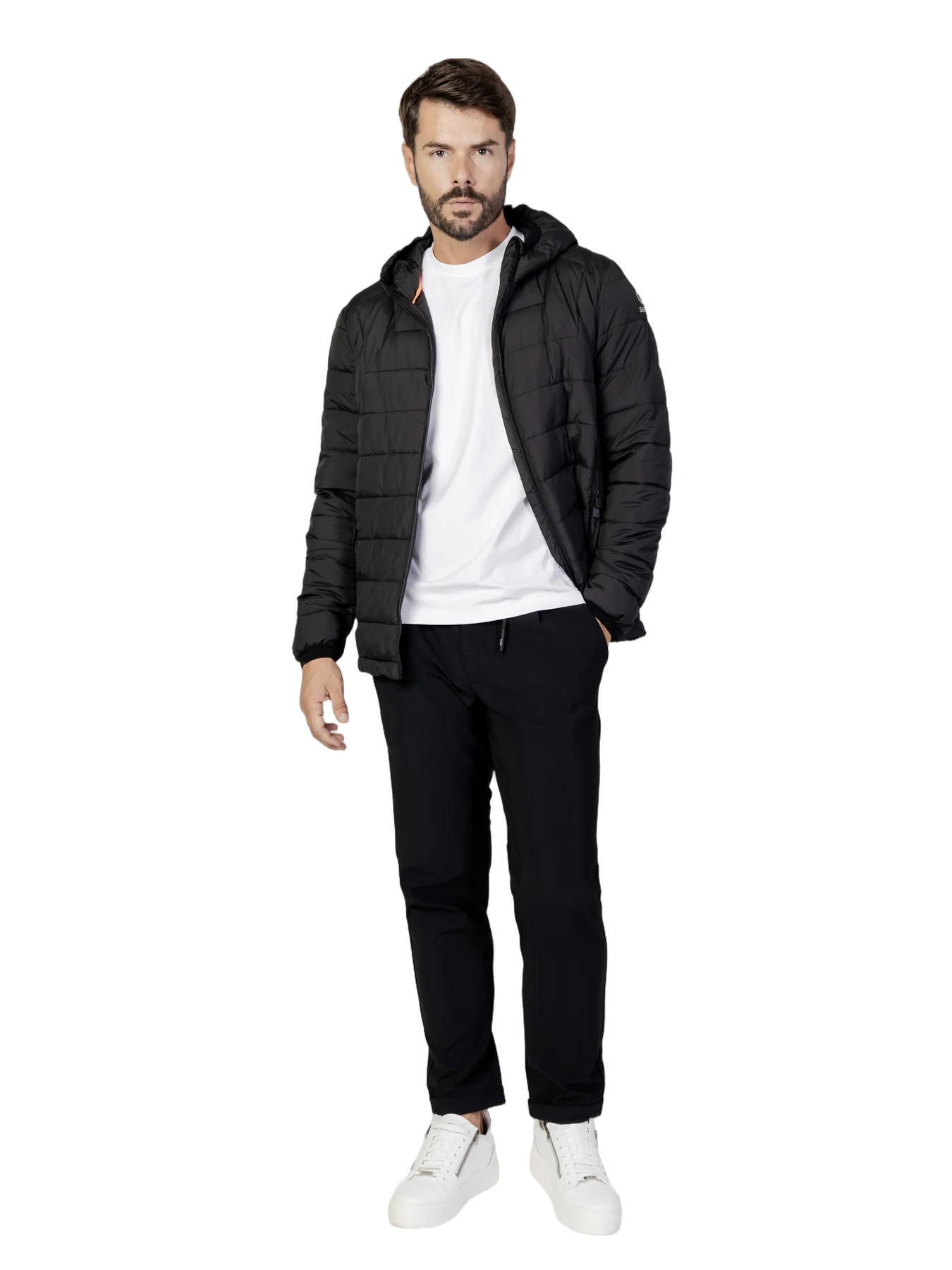Quilted Down Jacket with Adjustable Hood