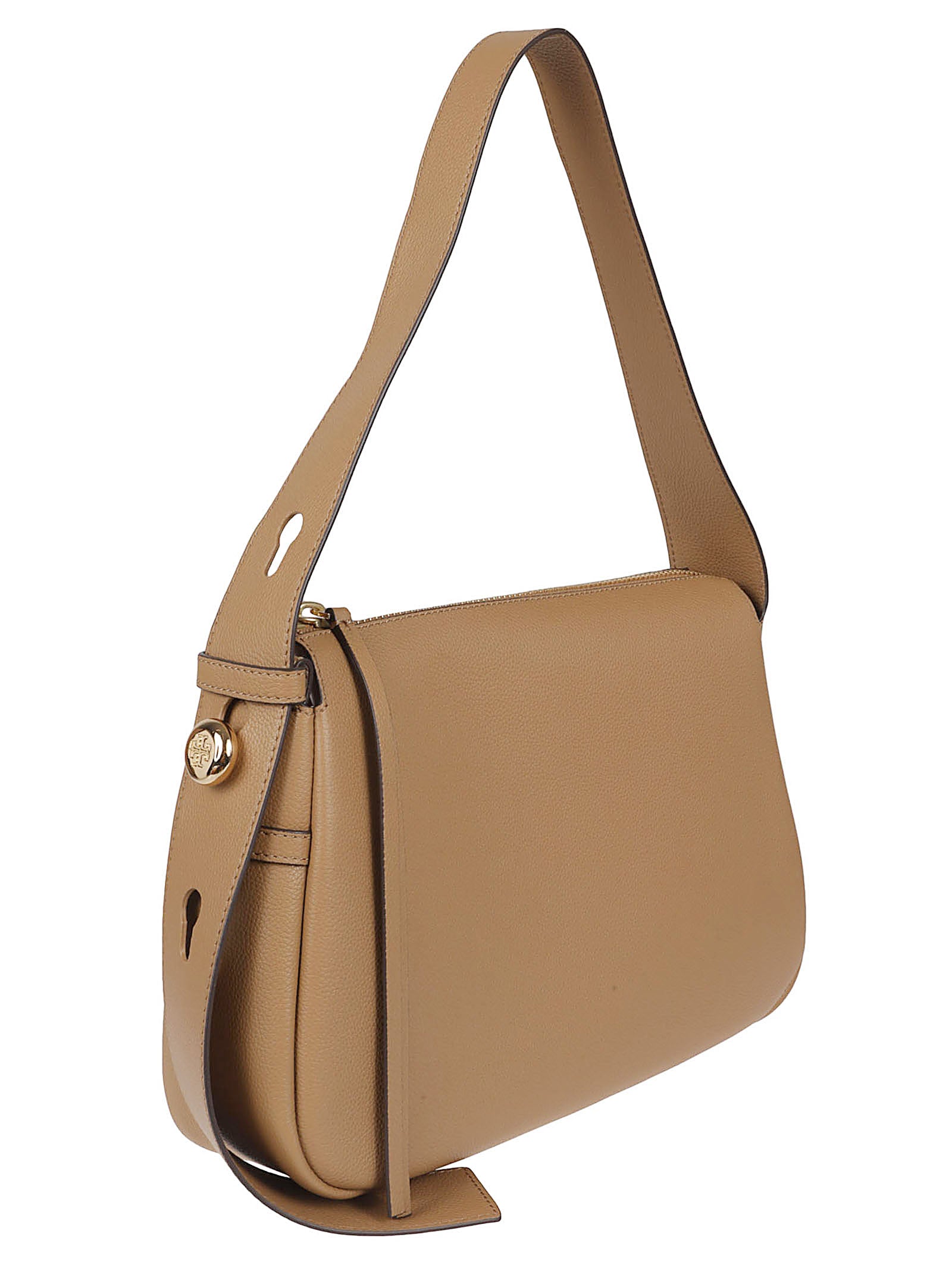 Textured Leather Handbag With Adjustable Strap