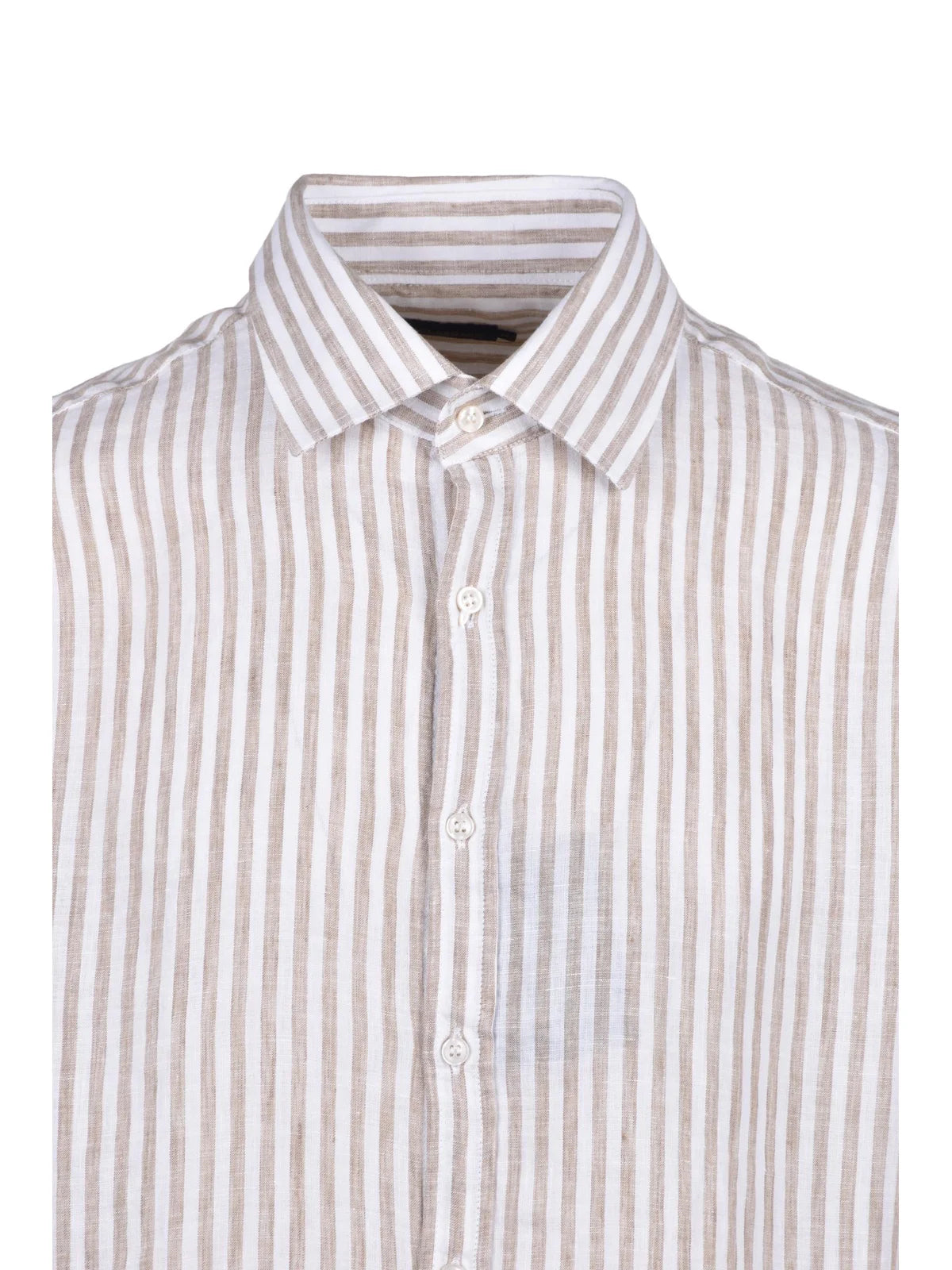 White Beige Linen Shirt