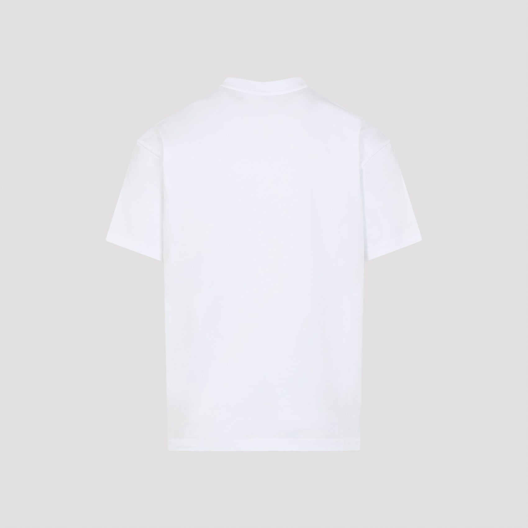 White Cotton T-Shirt With Tonal Green Lettering