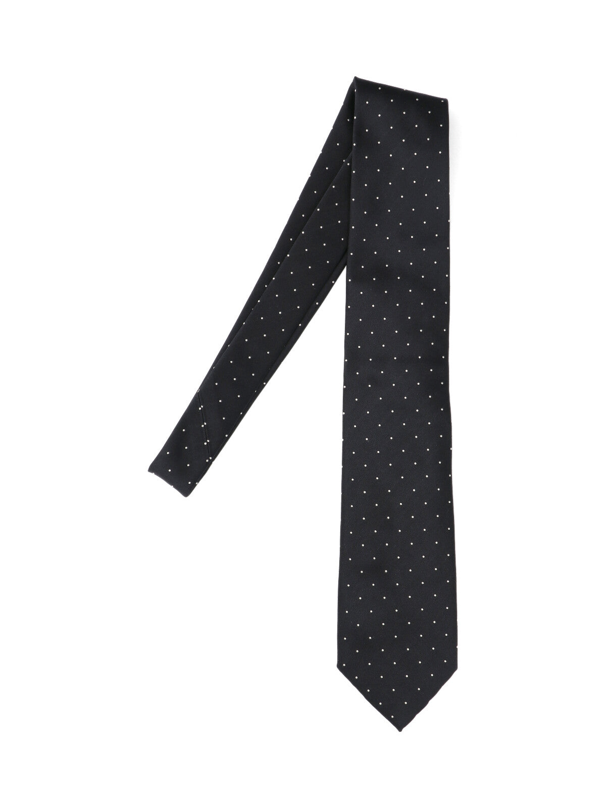 Polka Dot Tie, In Black Mulberry Silk