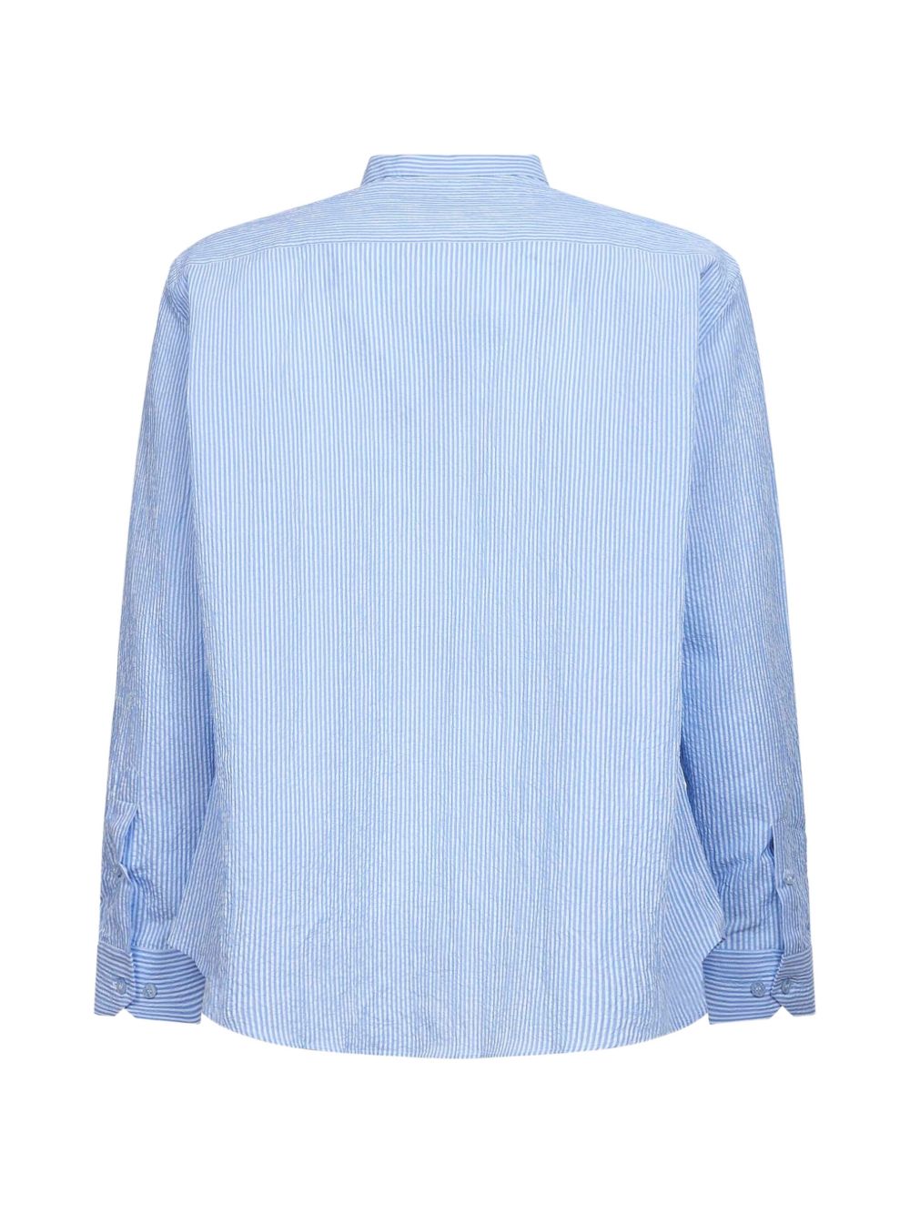 Mandarin Collar Clear Blue Striped Shirt