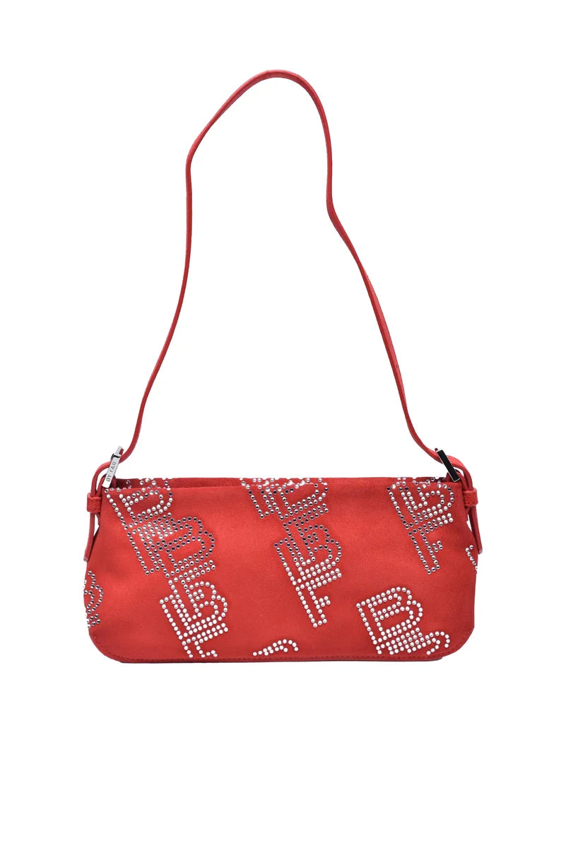 Suede Shoulder Bag - Red