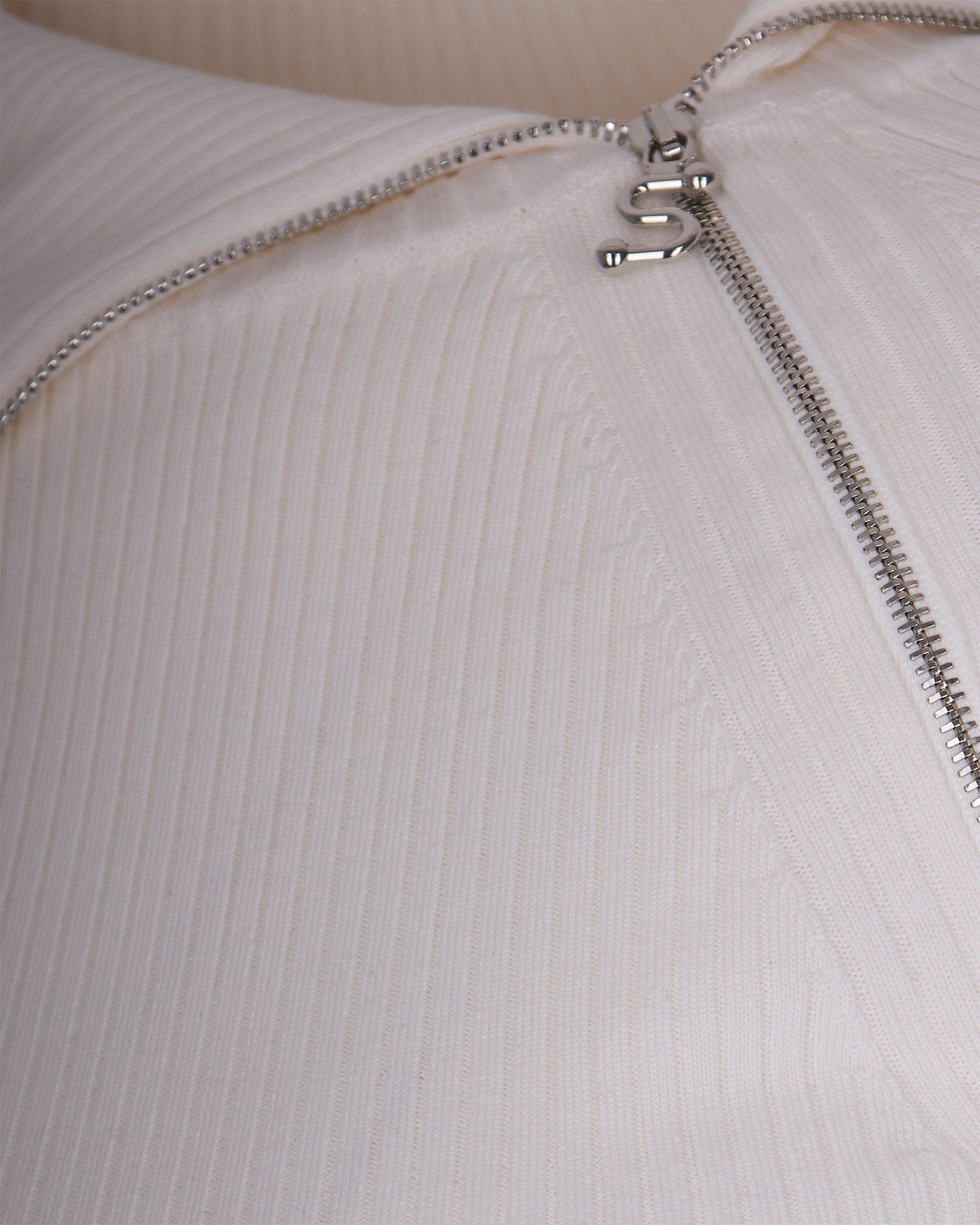 Fitted White Stretch Virgin Wool Maglia Pinna Bianca