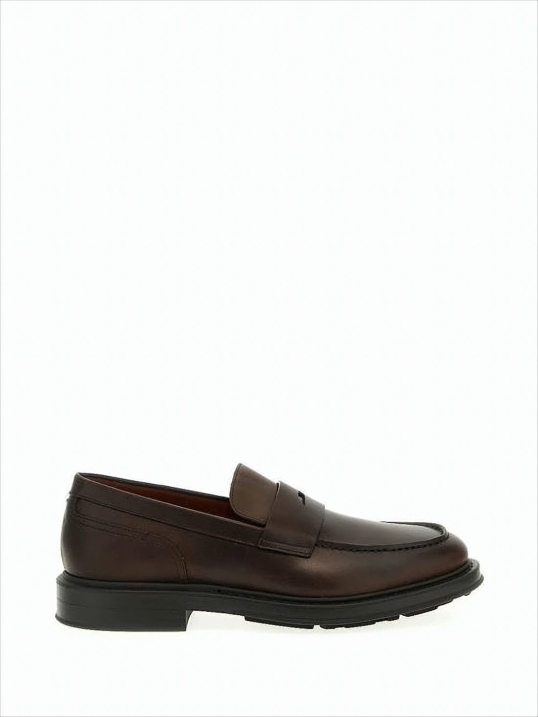 Polished Calf Leather Loafers with Penny Strap
