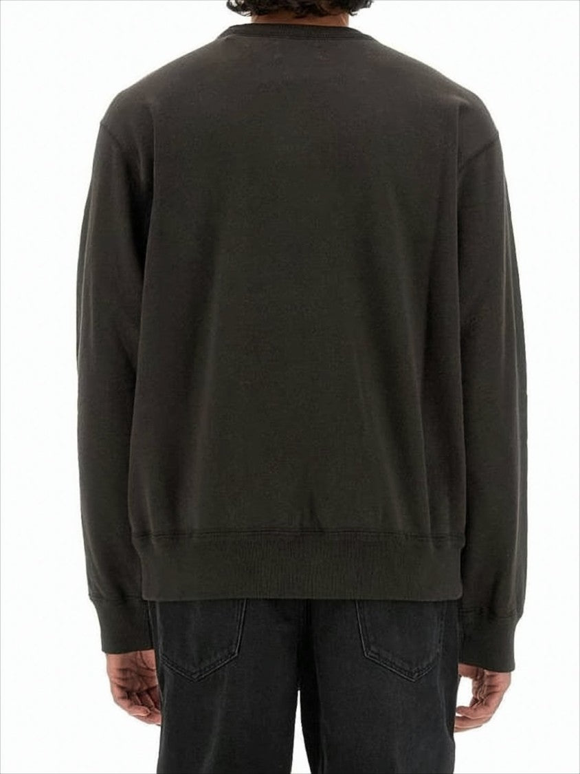 Relaxed Fit Long-Sleeve Sweatshirt with V-Stitch Detail