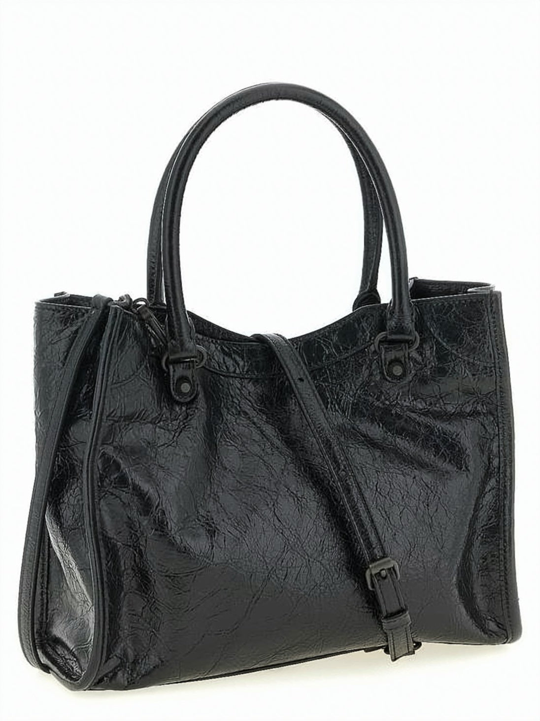 Elongated Shoulder Bag in Textured Lambskin