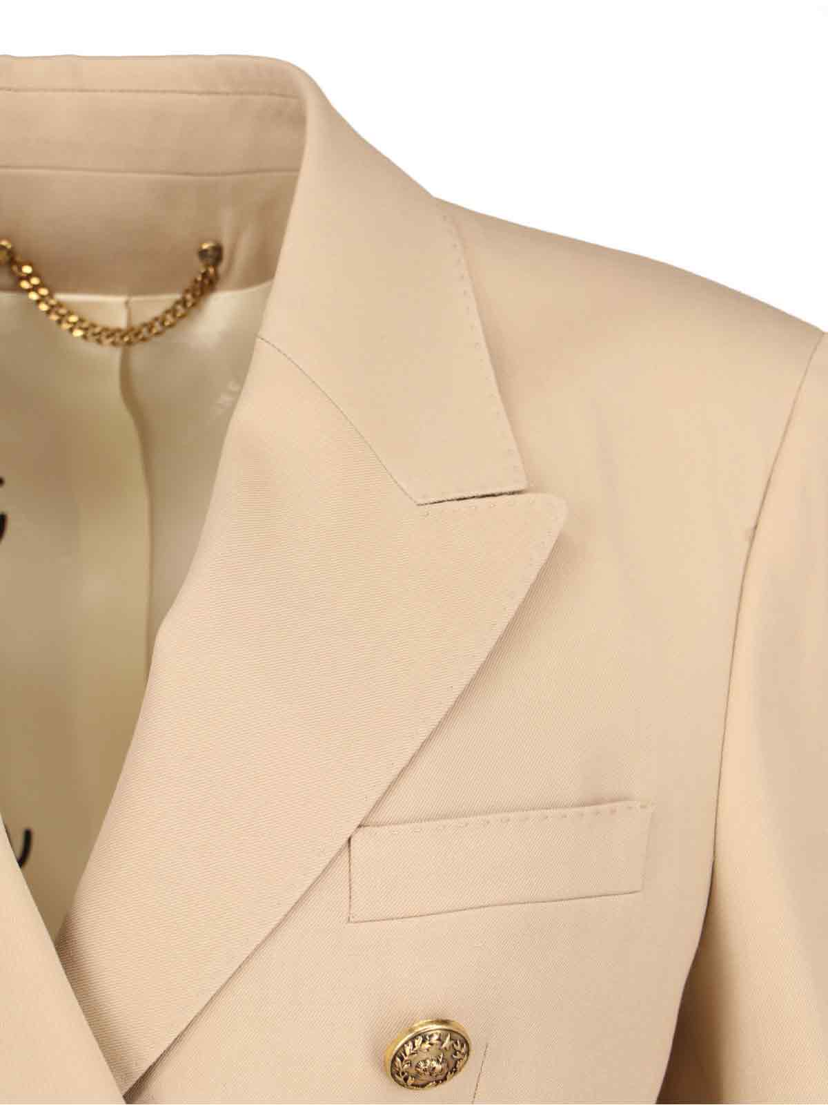 Beige Classic Tailored Structured Jacket