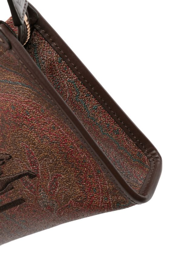 Rectangular Shoulder Bag With Paisley Jacquard Design