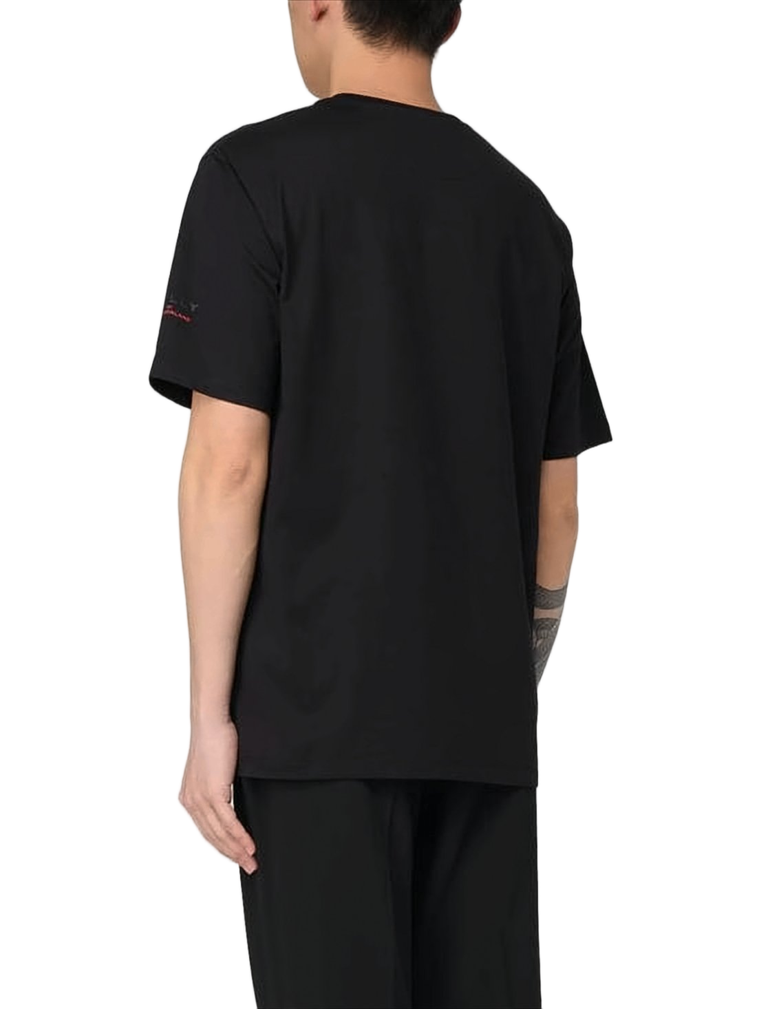 Relaxed-Fit Black Short-Sleeve T-Shirt with Embroidered Logo