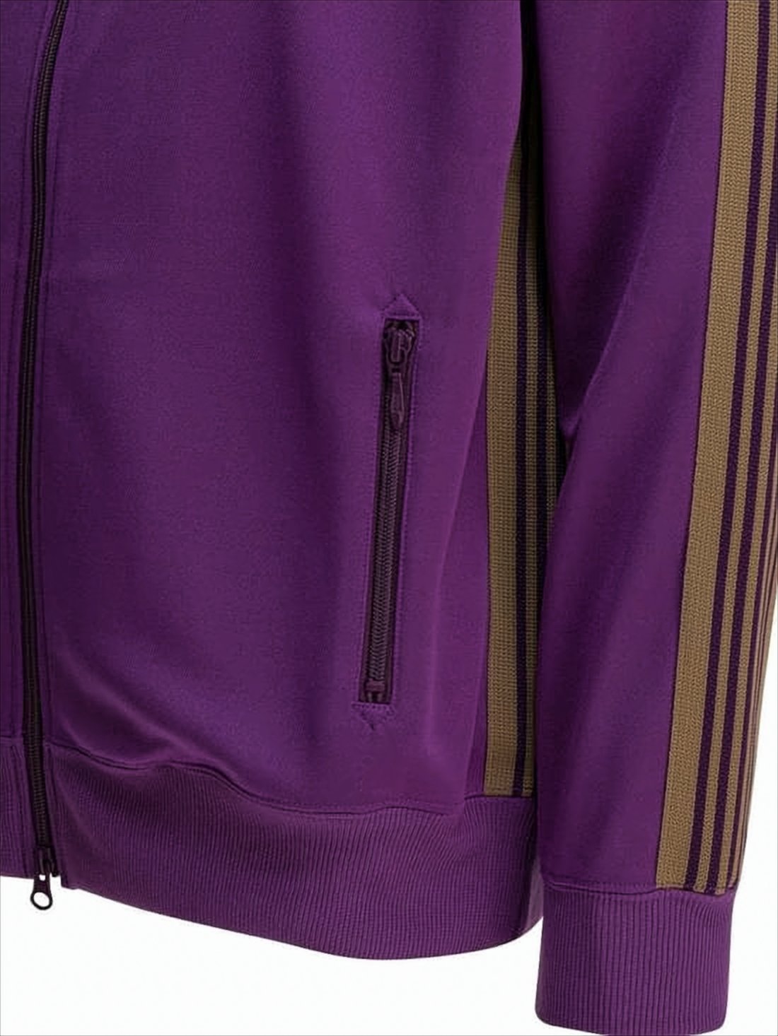 Purple Activewear Jacket with Contrasting Stripe Details