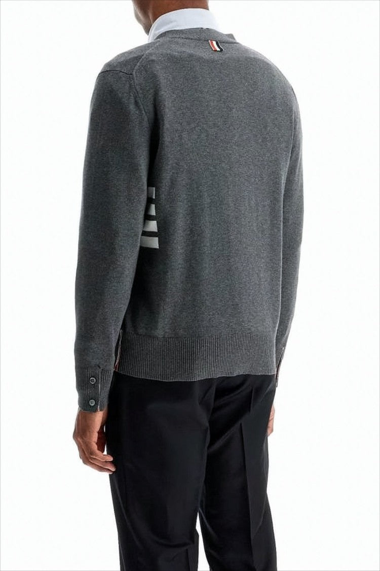 Classic V-Neck Cotton Cardigan with Button-Down Front