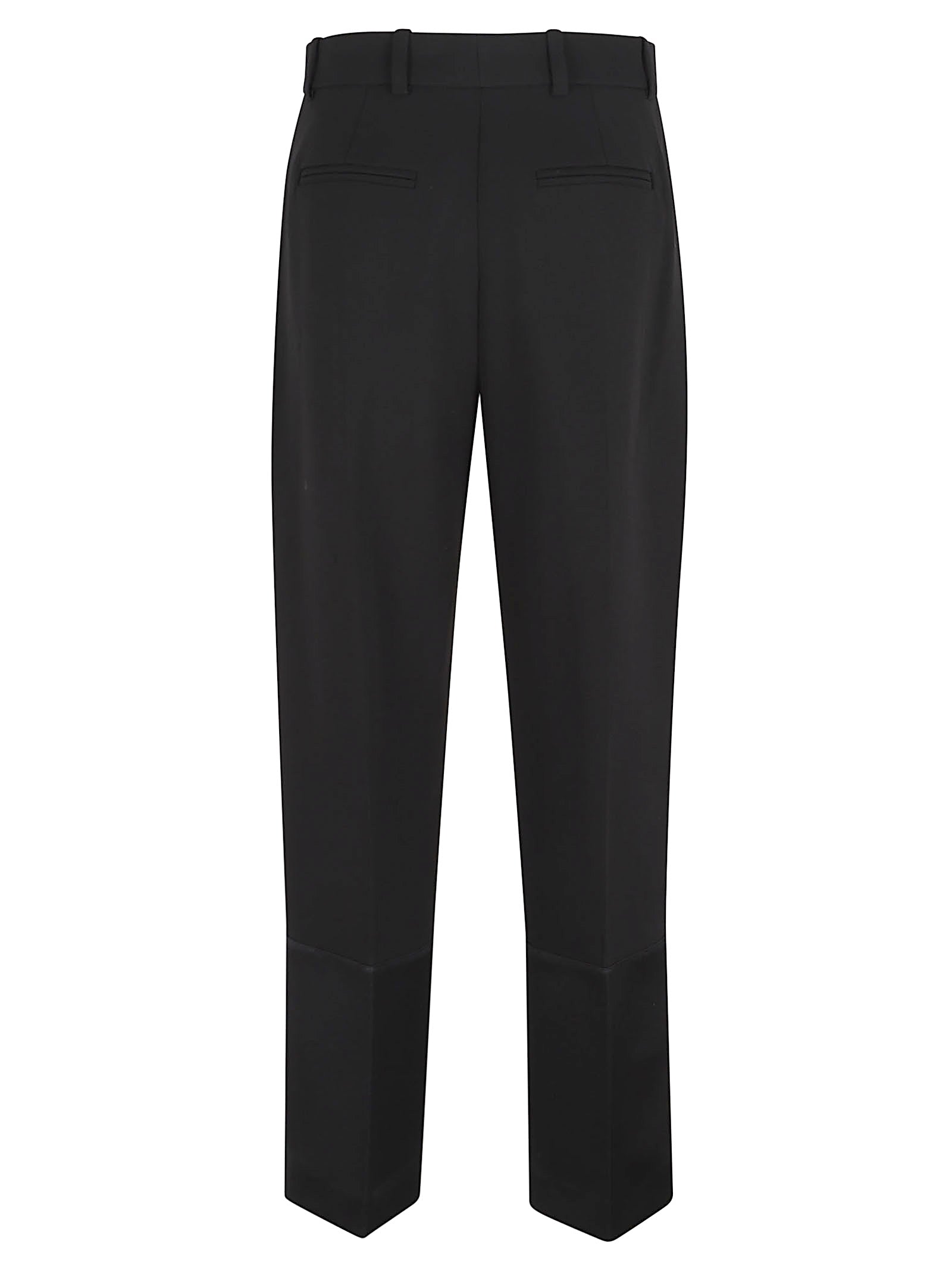 Cropped Trousers With Wide Satin Cuff