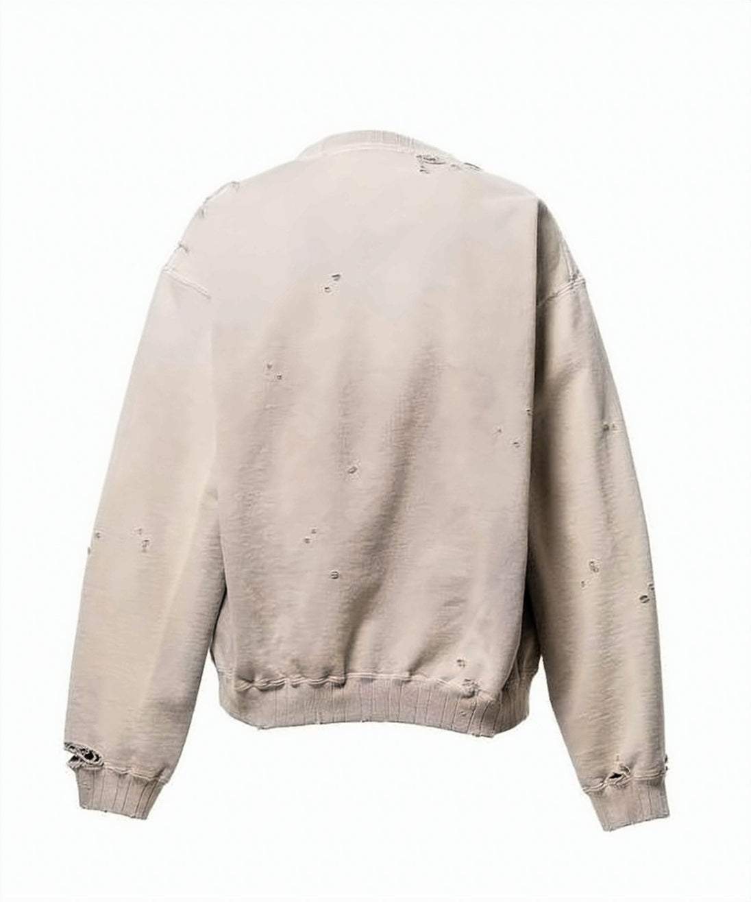 Distressed Long-Sleeve T-Shirt with Frayed Edges