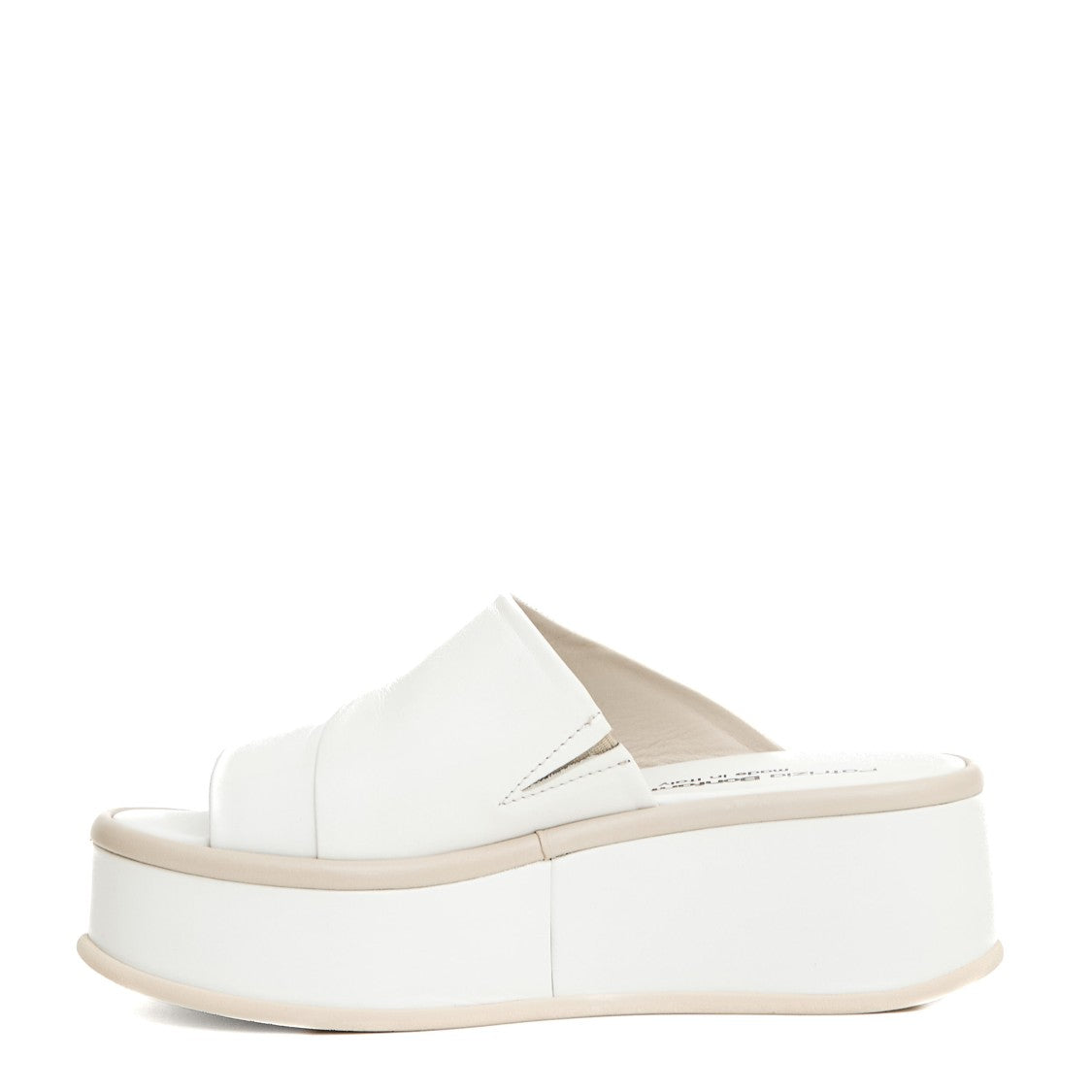 5Cm Wedge Slipper White Leather
