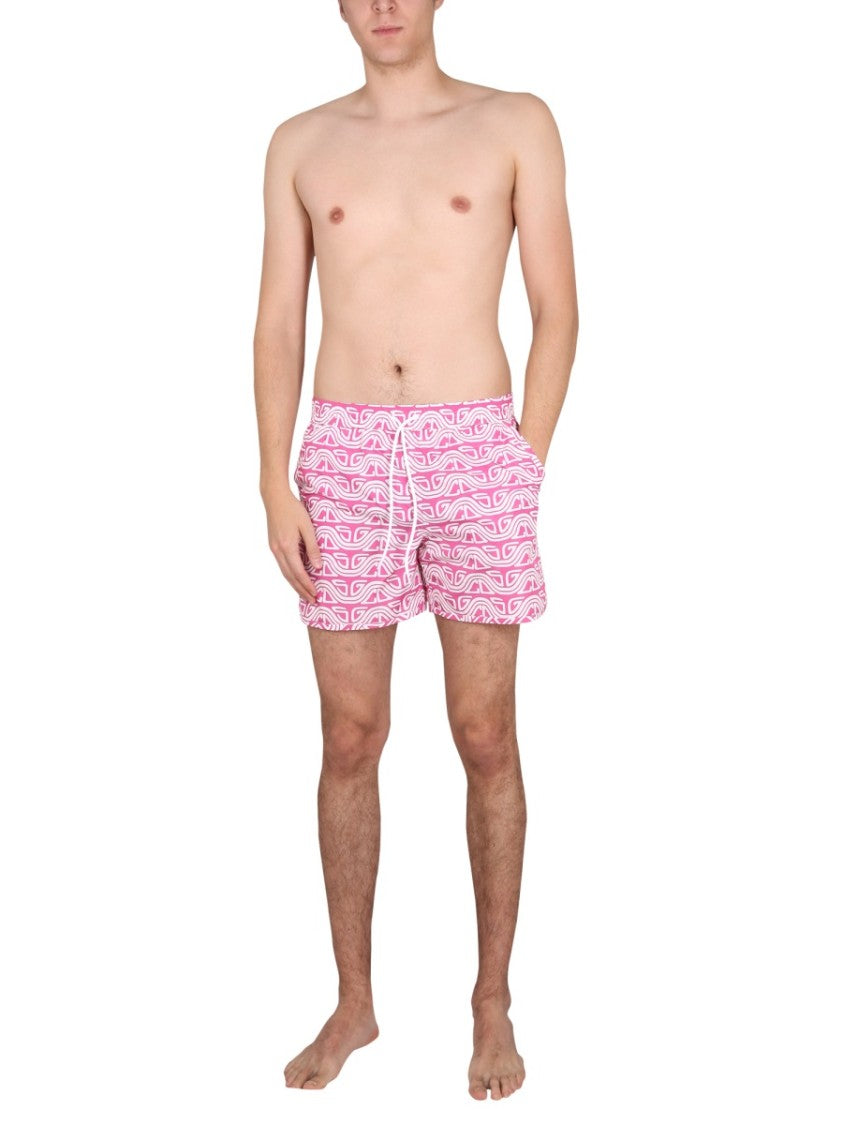 Waved Print Swim Shorts