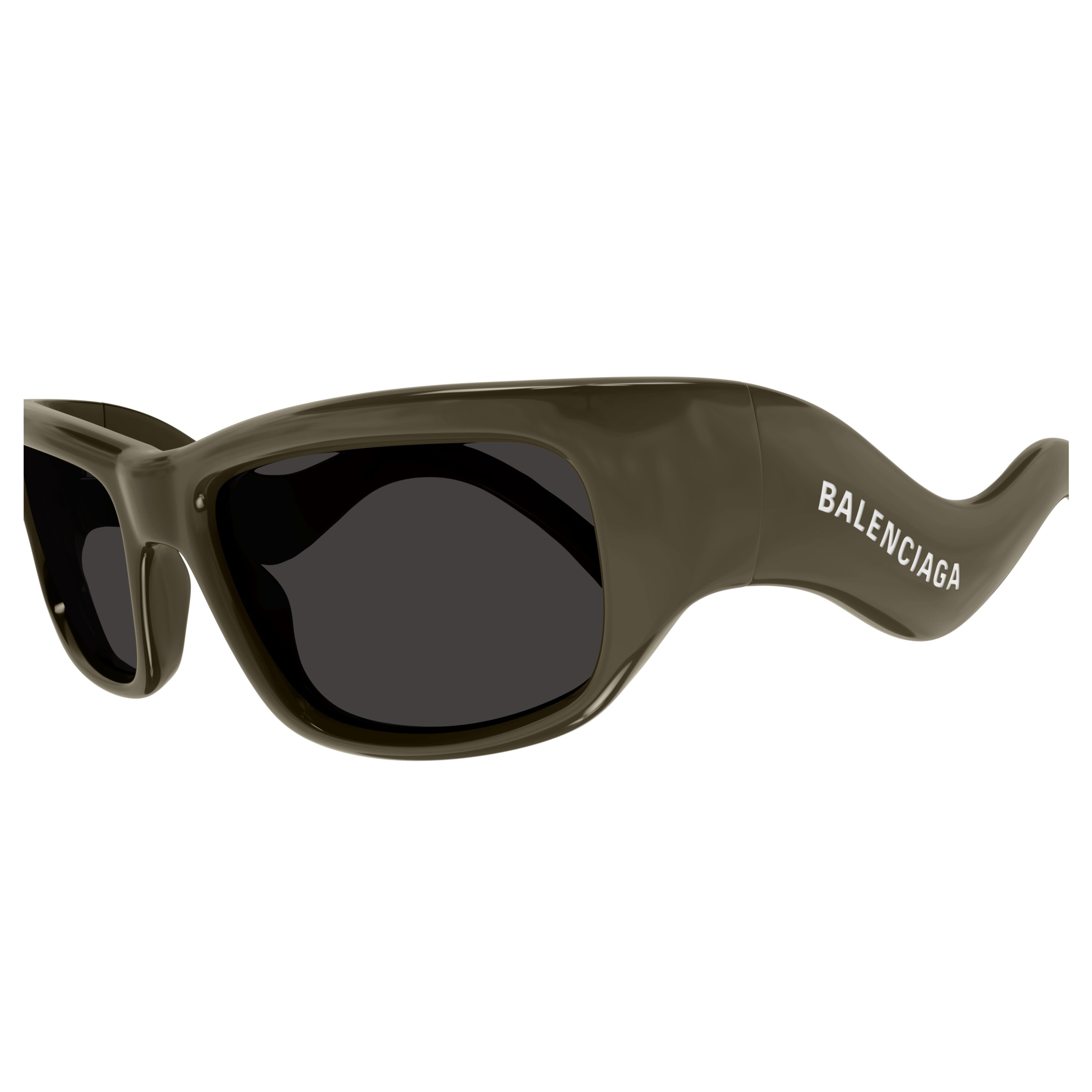 Rectangular Brown Sunglasses with Glossy Finish