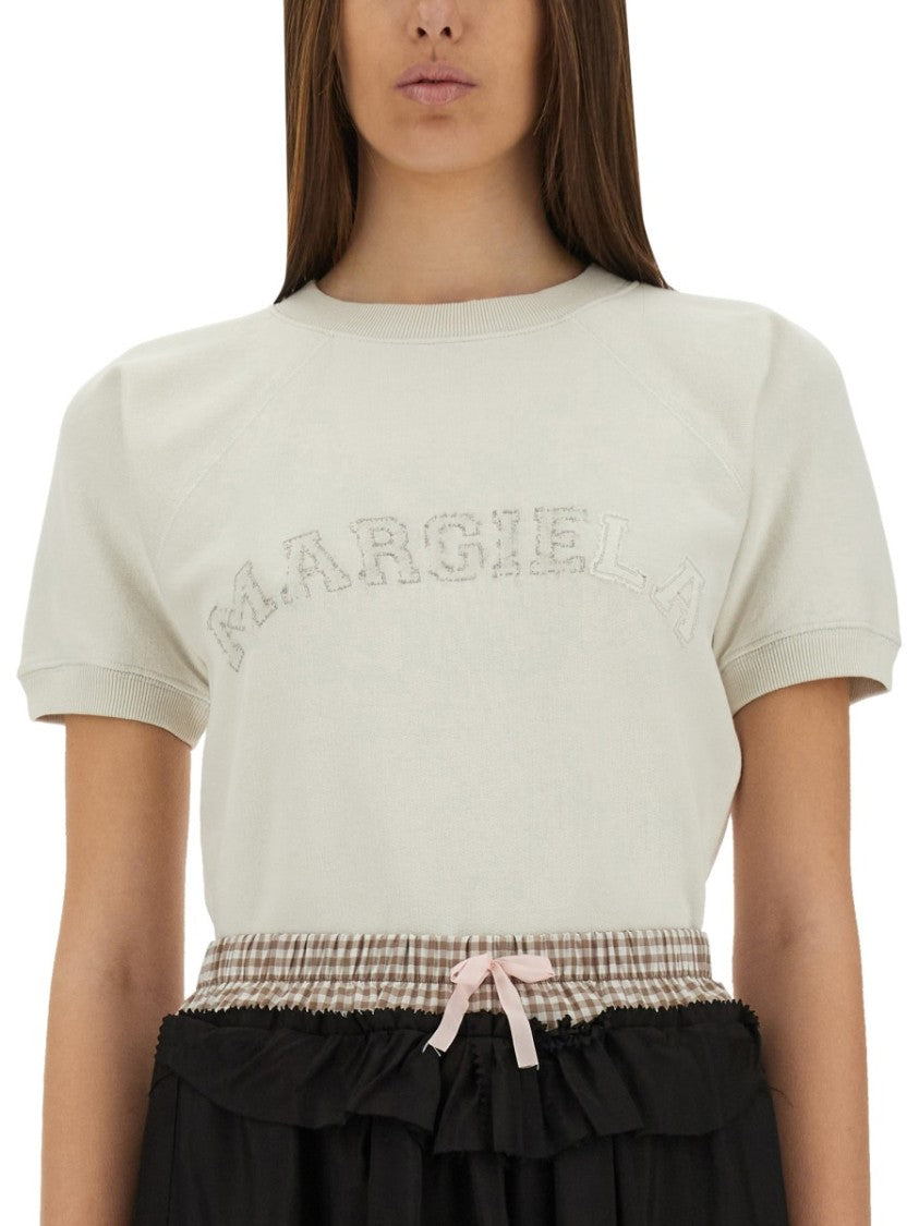 Short-Sleeved Sweatshirt With Textured Logo