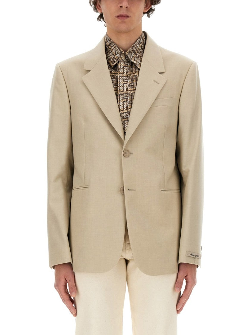 Tailored Wool Jacket With Notched Lapel