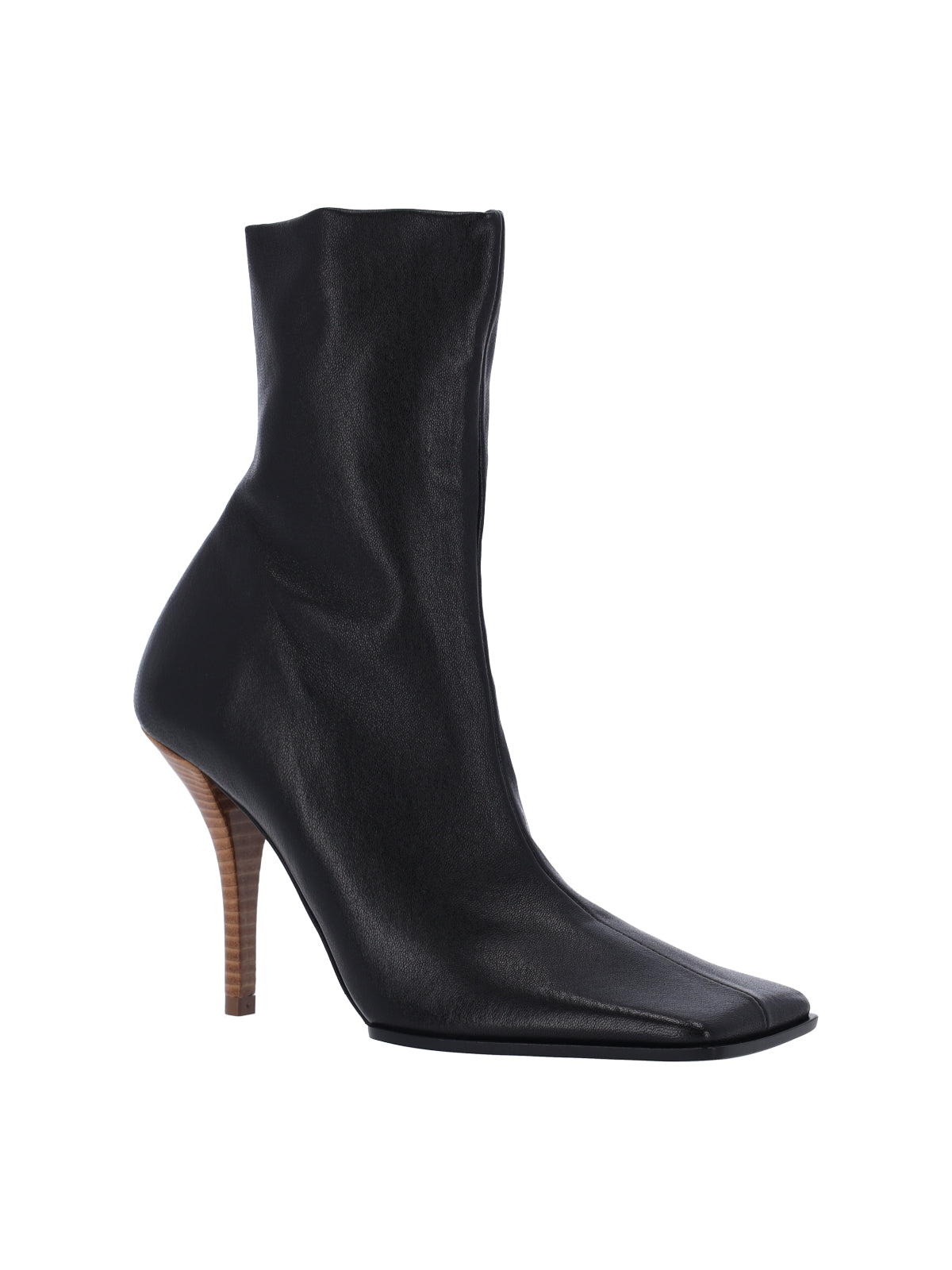 Black Sot Square Side Zip Ankle Boots