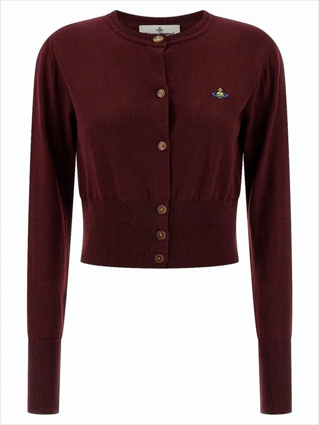Cropped Cardigan with Round Neckline