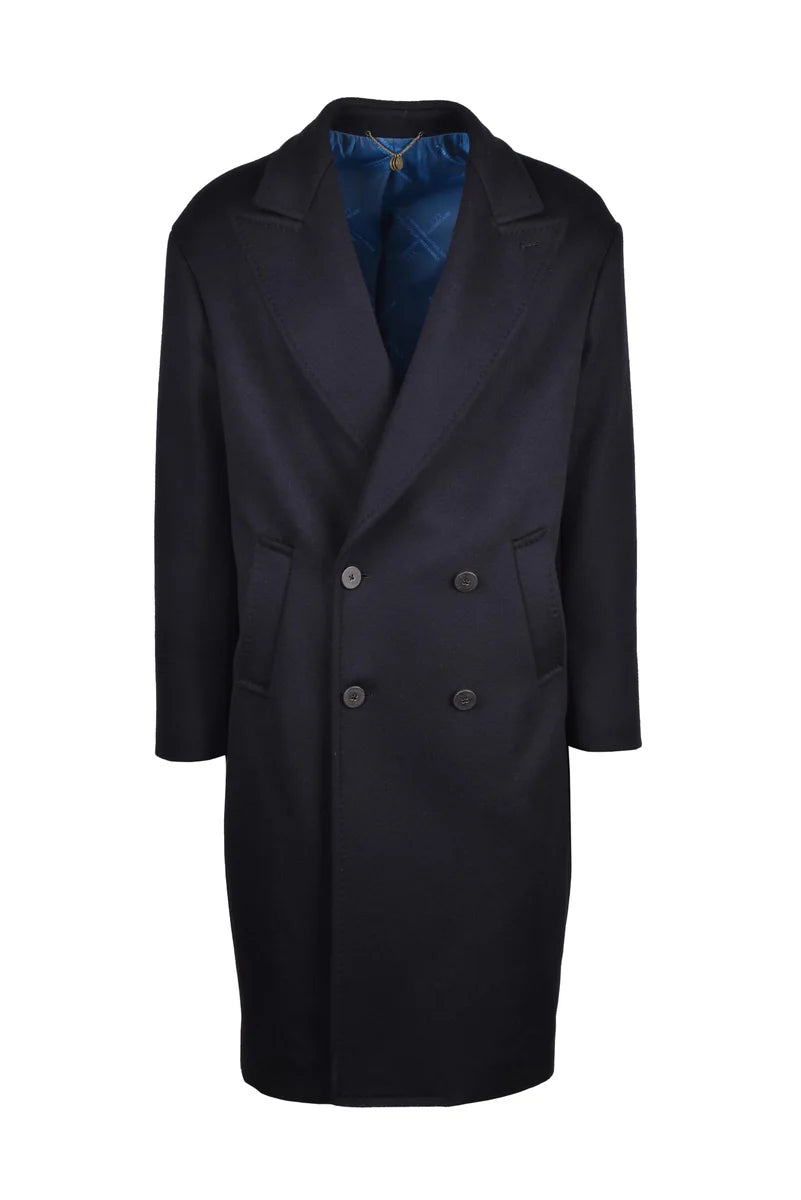 Long Double-Breasted Wool Coat