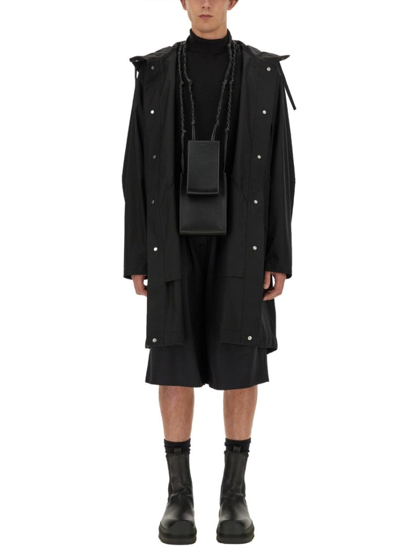Hooded Black Cotton Parka