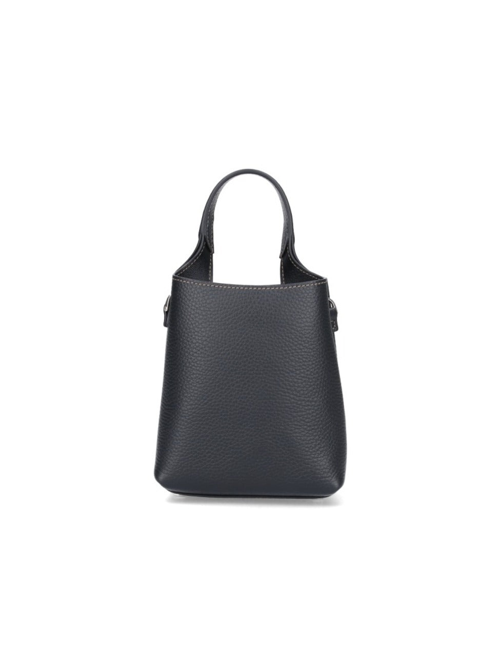 Structured Pebbled Texture Bag With Silver-Tone Hardware