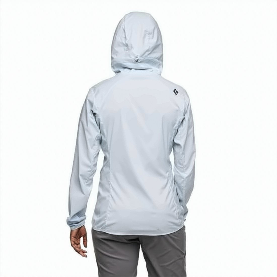 Fitted Lightweight Jacket With Attached Hood And Zipper Closure